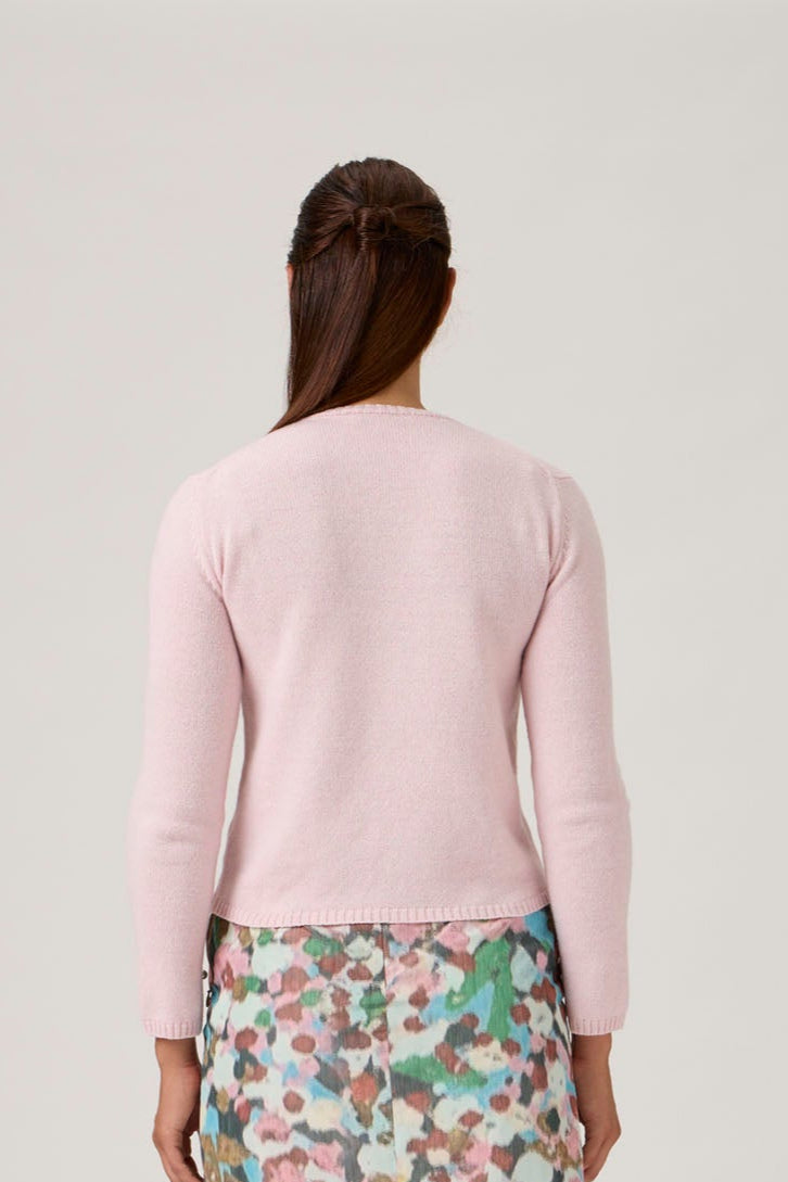 Soft Wool-Cashmere Sweater with Patch Pockets - 7067PT - Rosa