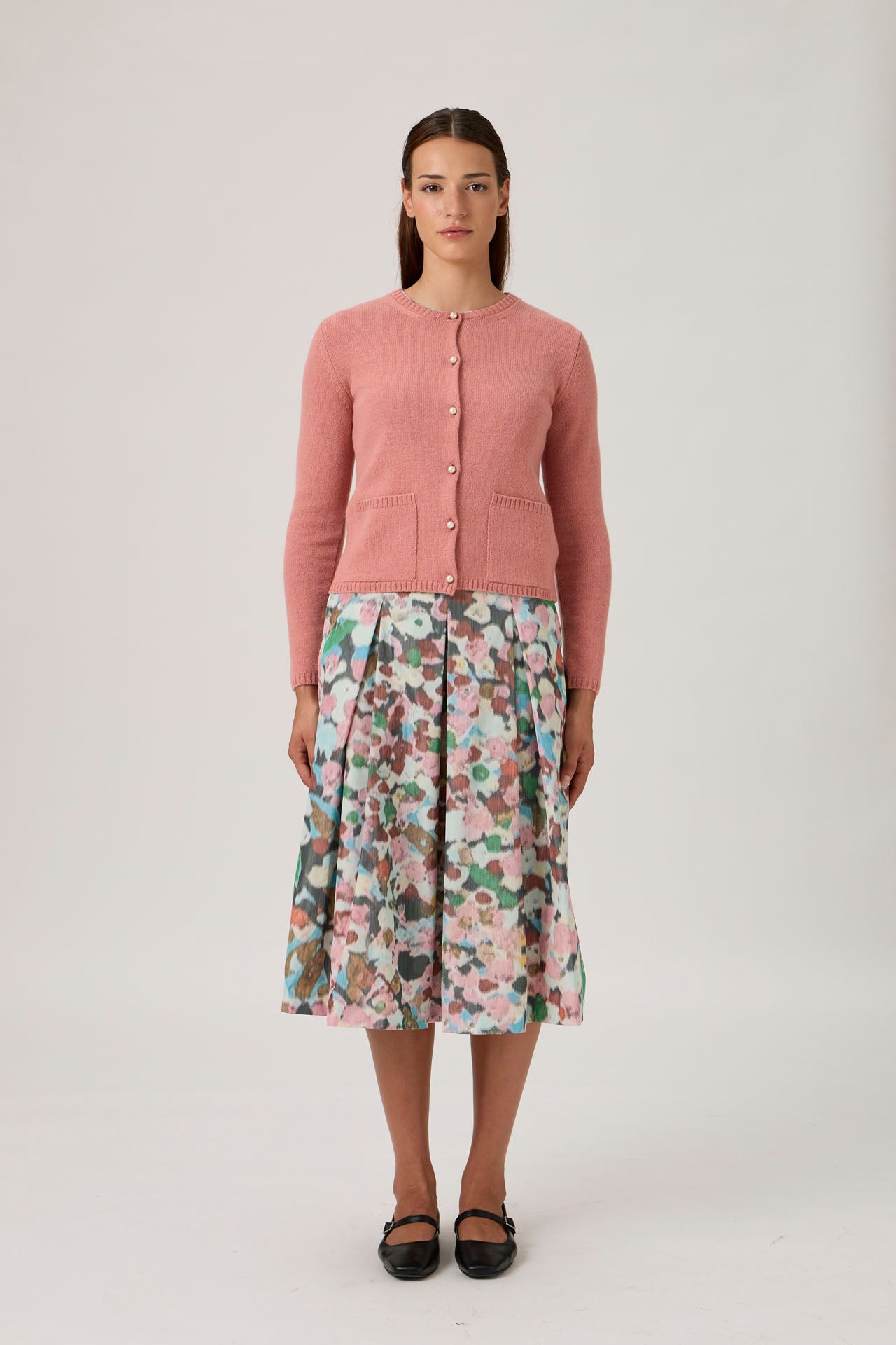 Soft Wool-Cashmere Sweater with Patch Pockets - Antica Rosa