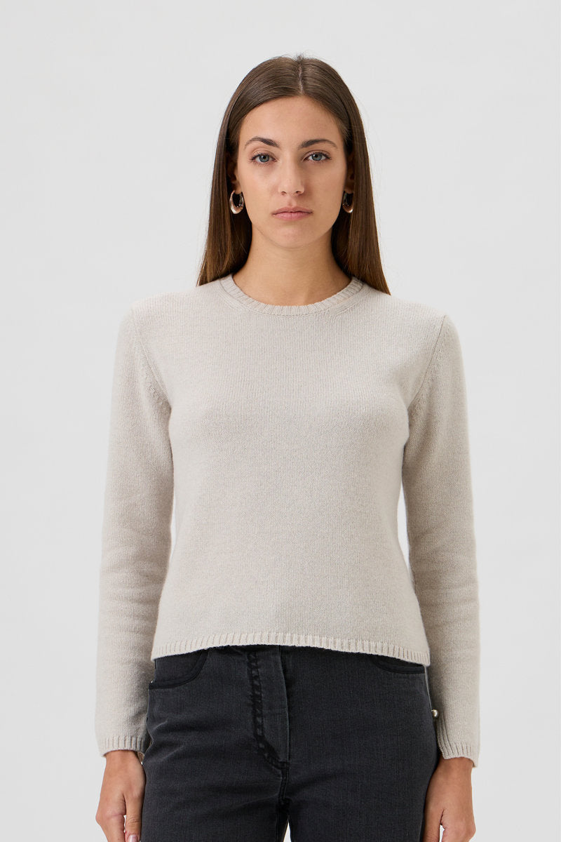 Sweater With Long Sleeves - Matis - 7067-P Light Beige