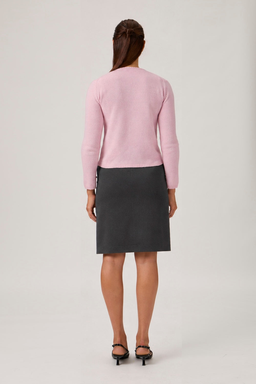 Soft Wool-Cashmere Sweater with Patch Pockets - 7067PT - Rosa