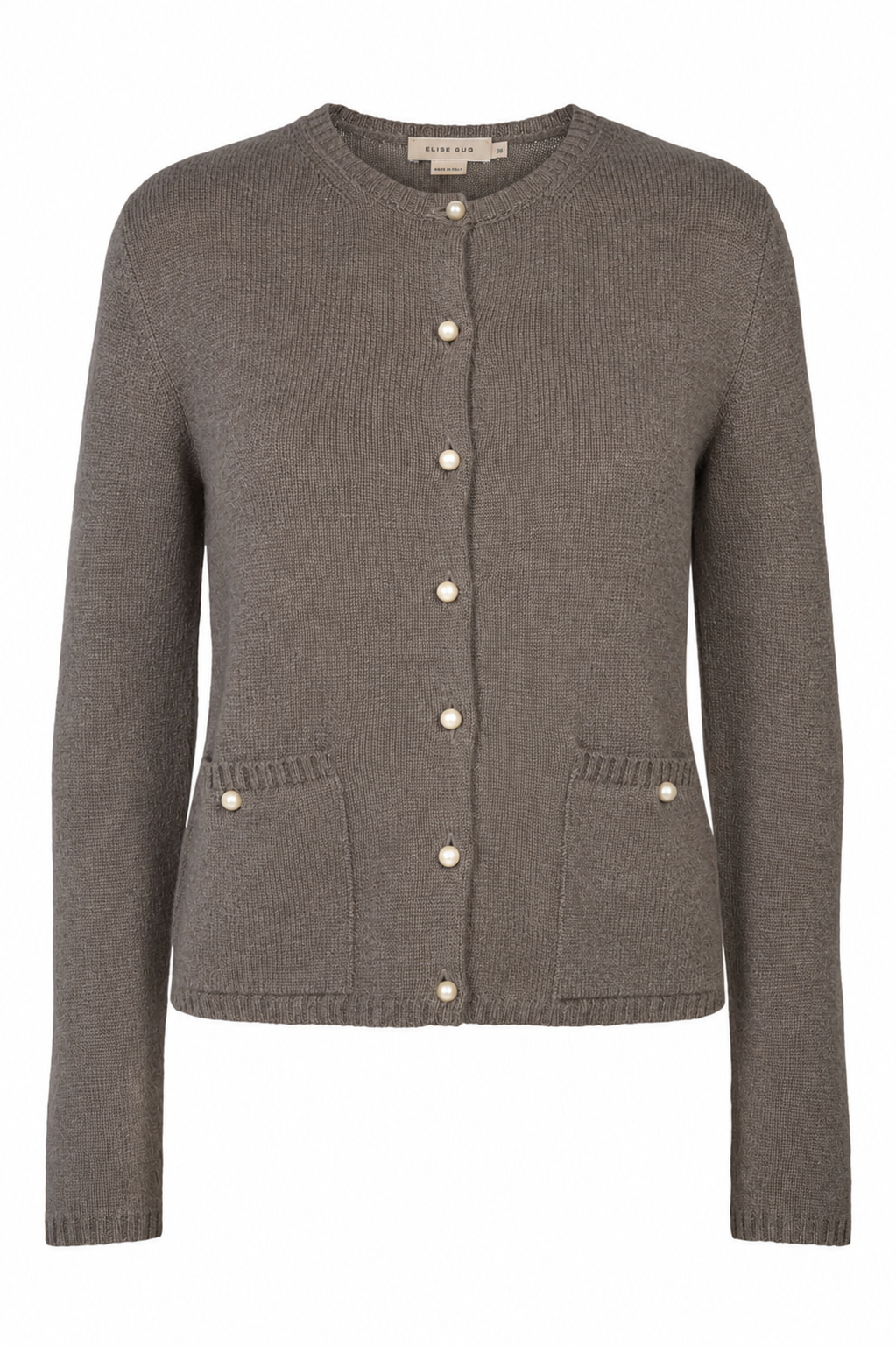Cardigan with Pockets in Matis – 7069TP Brown Melange