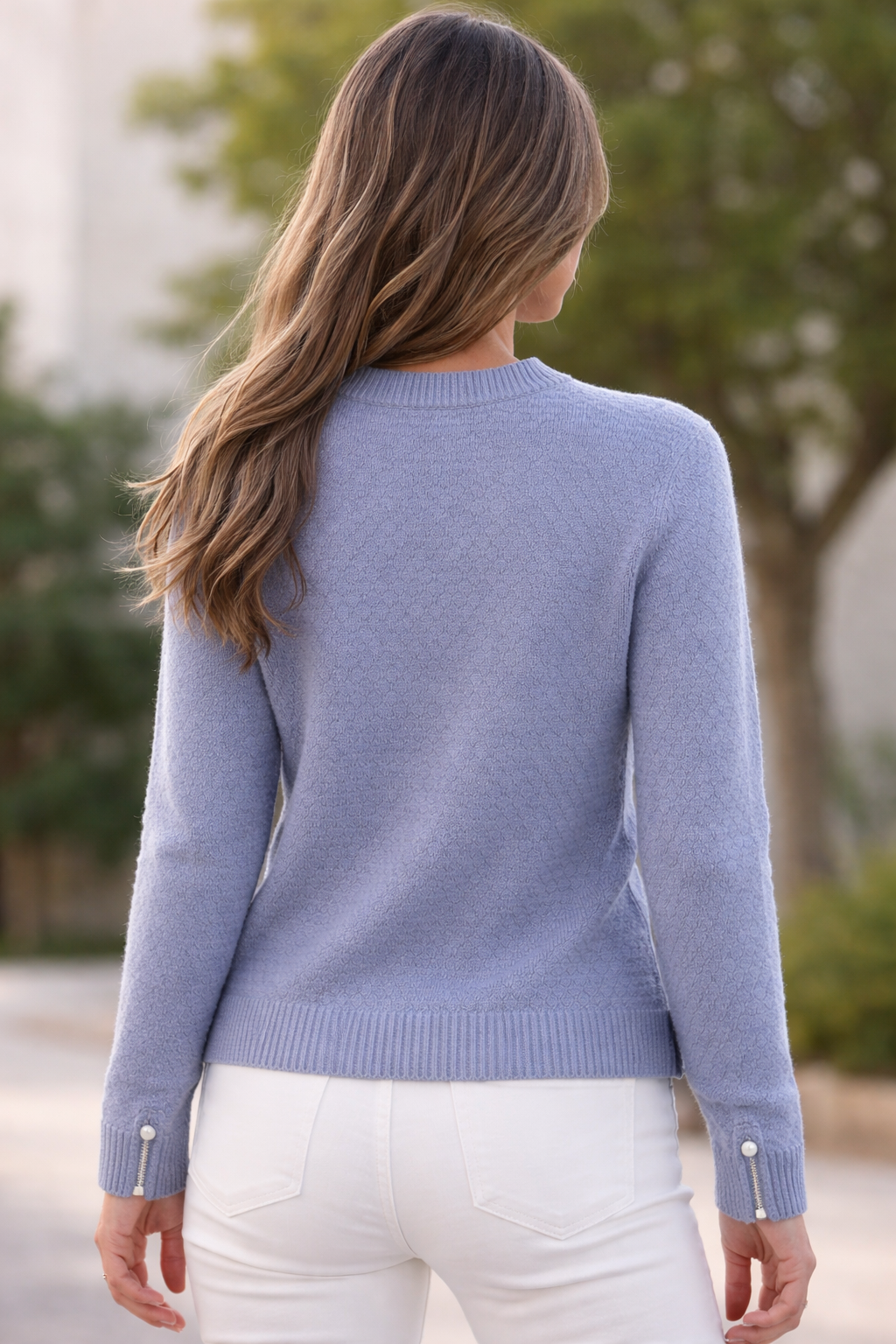 Sweater, Long Sleeves -Jacquard  Matis - 7081 Light Blue
