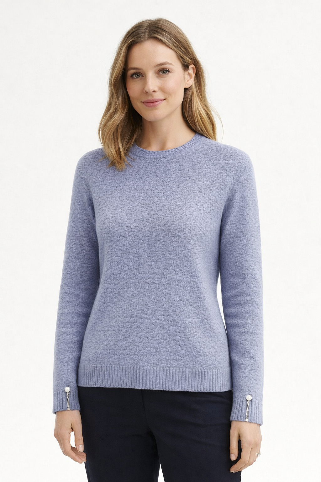 Sweater, Long Sleeves -Jacquard  Matis - 7081 Light Blue