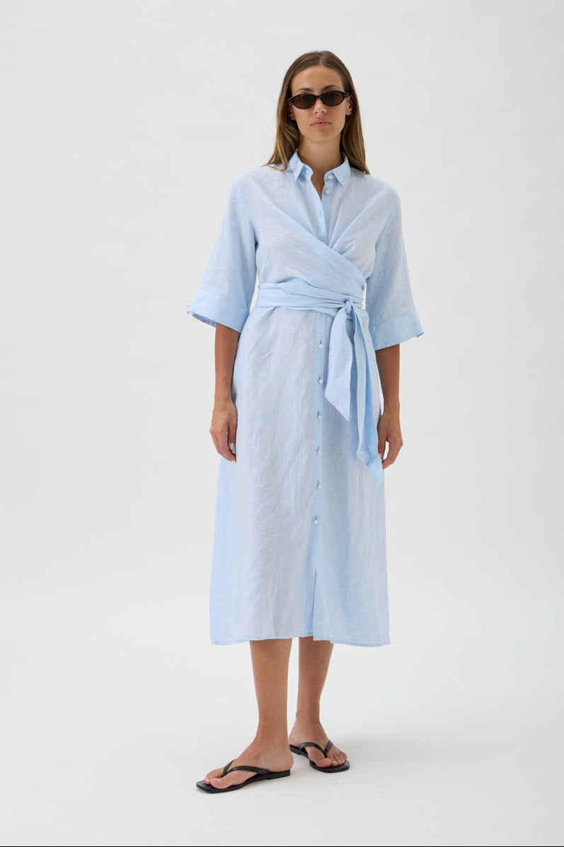Shirt dress wrap detail – Maxlin 9507 Light Blue