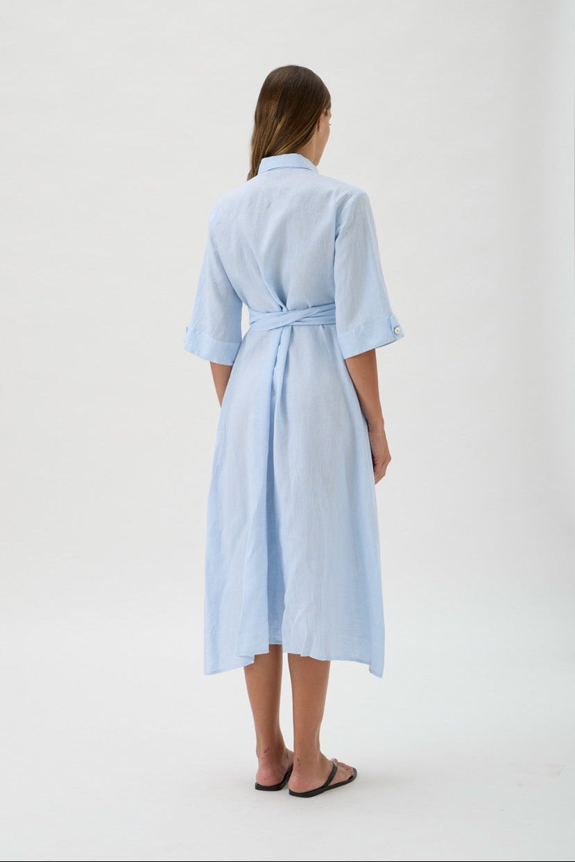 Shirt dress wrap detail – Maxlin 9507 Light Blue
