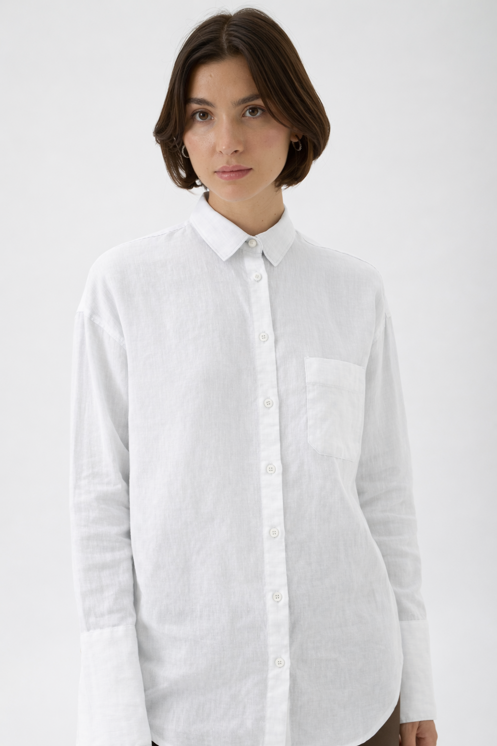 Boyfriend Cotton Shirt – Maxlin 2241 WHITE