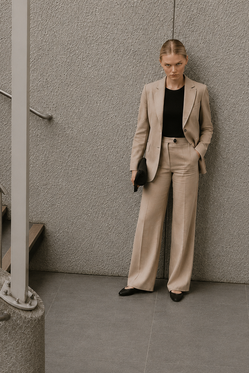 Classic Linen Waistcoat – Minorca 5043 Camello