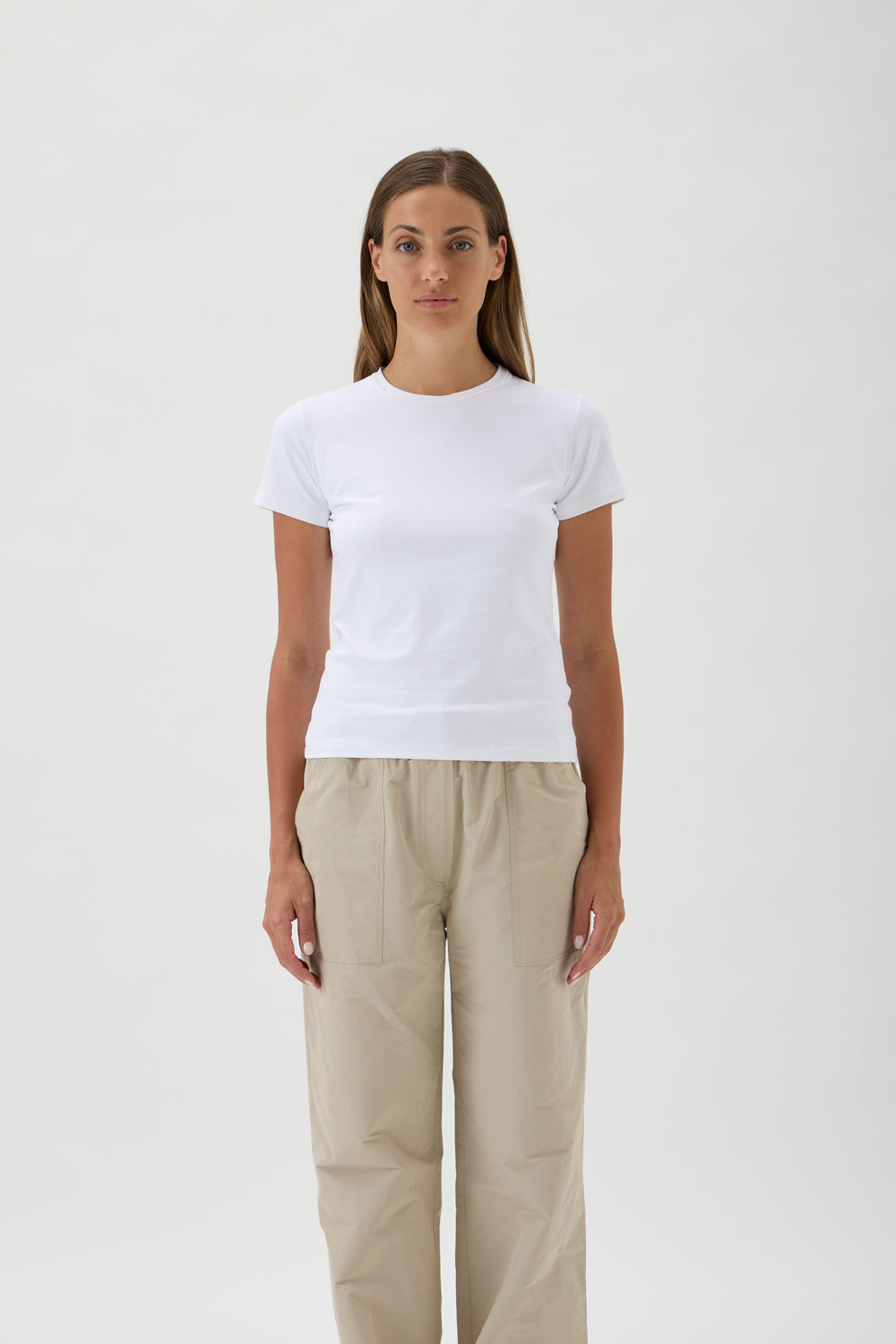 Short-Sleeve Fitted T-Shirt in Nair - 1002 White