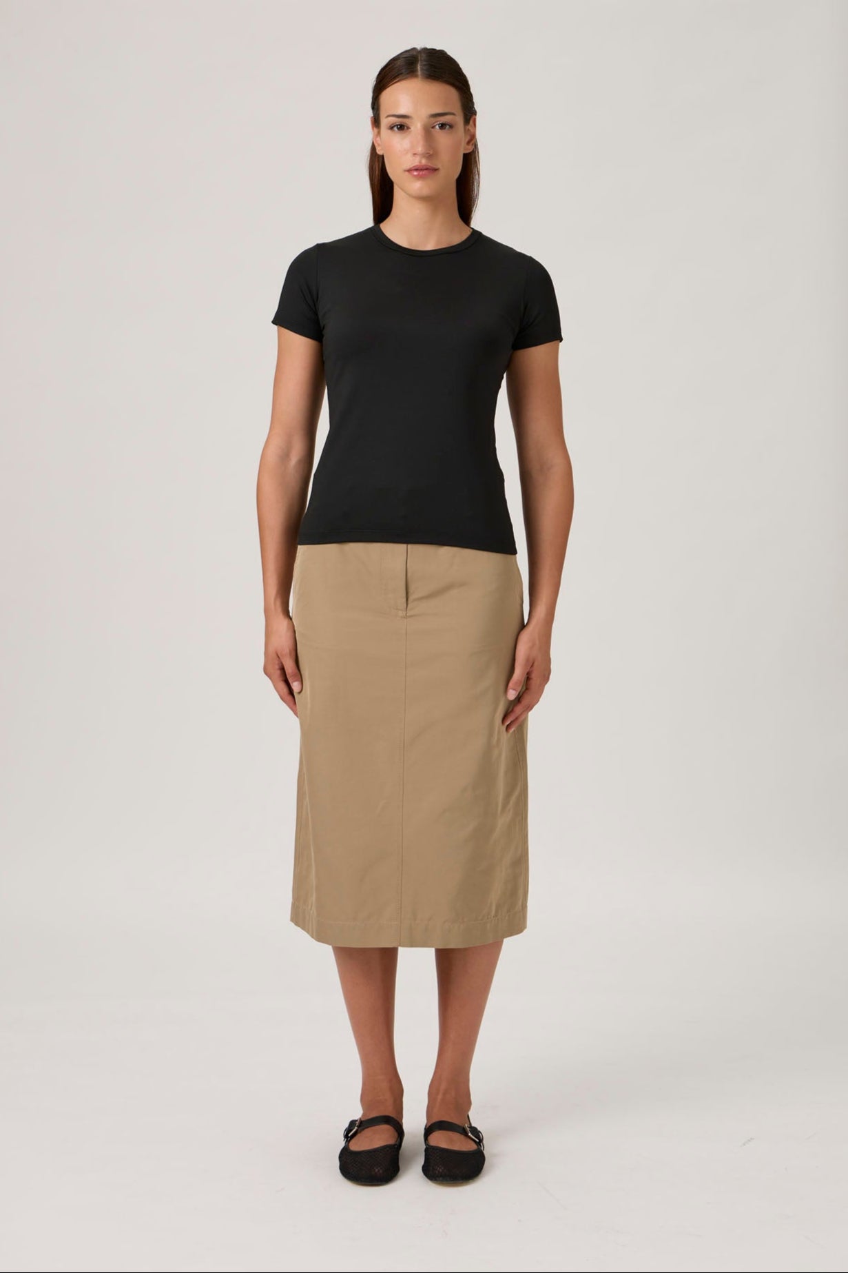 Short-Sleeve Fitted T-Shirt in Nair - Black