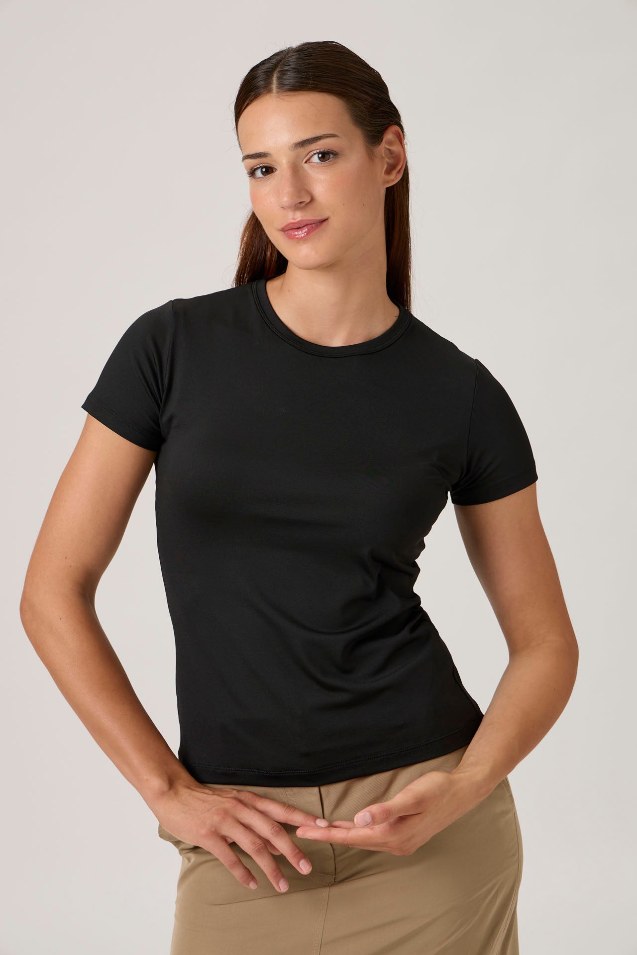 Short Sleeved Fitted T-shirt In Nilo - 1002 Black