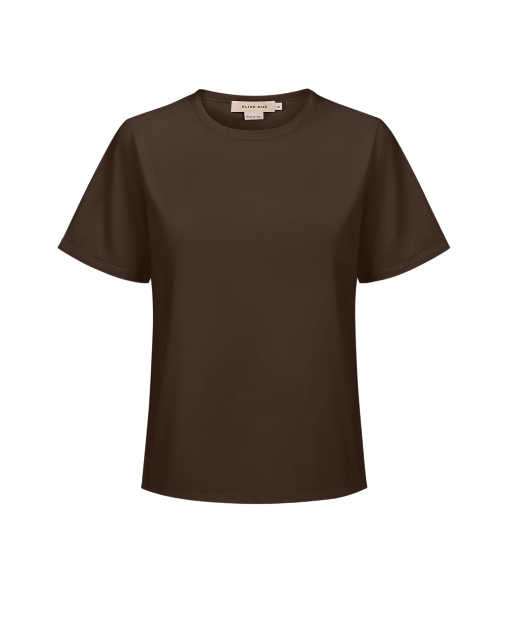 Luxury Cioccolato coloured T-Shirt in Soft Stretch Jersey | ELISE GUG 1166