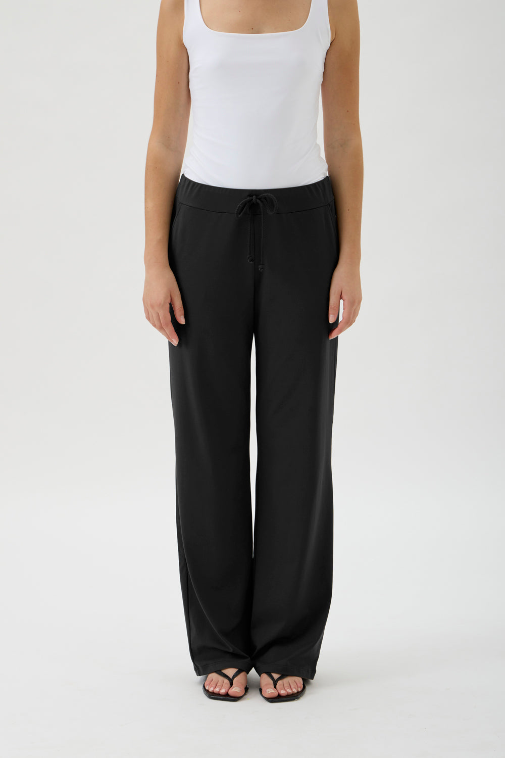 Drawstring Pants Wide Legs - 4024 Nair Black