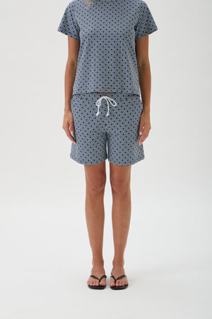 Drawstring Shorts - 458S Print Nair Blue Crew