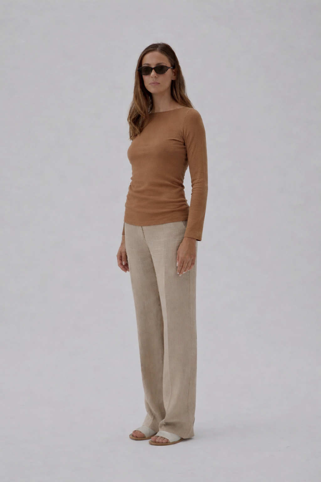 Draped Blouse Long Sleeves – Nilo 1195 Nocciola