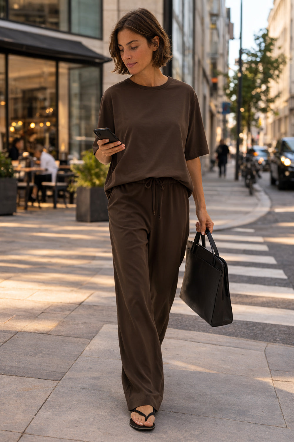 Oversized T-Shirt with Side Slits – Nair 1197 CIioccolato