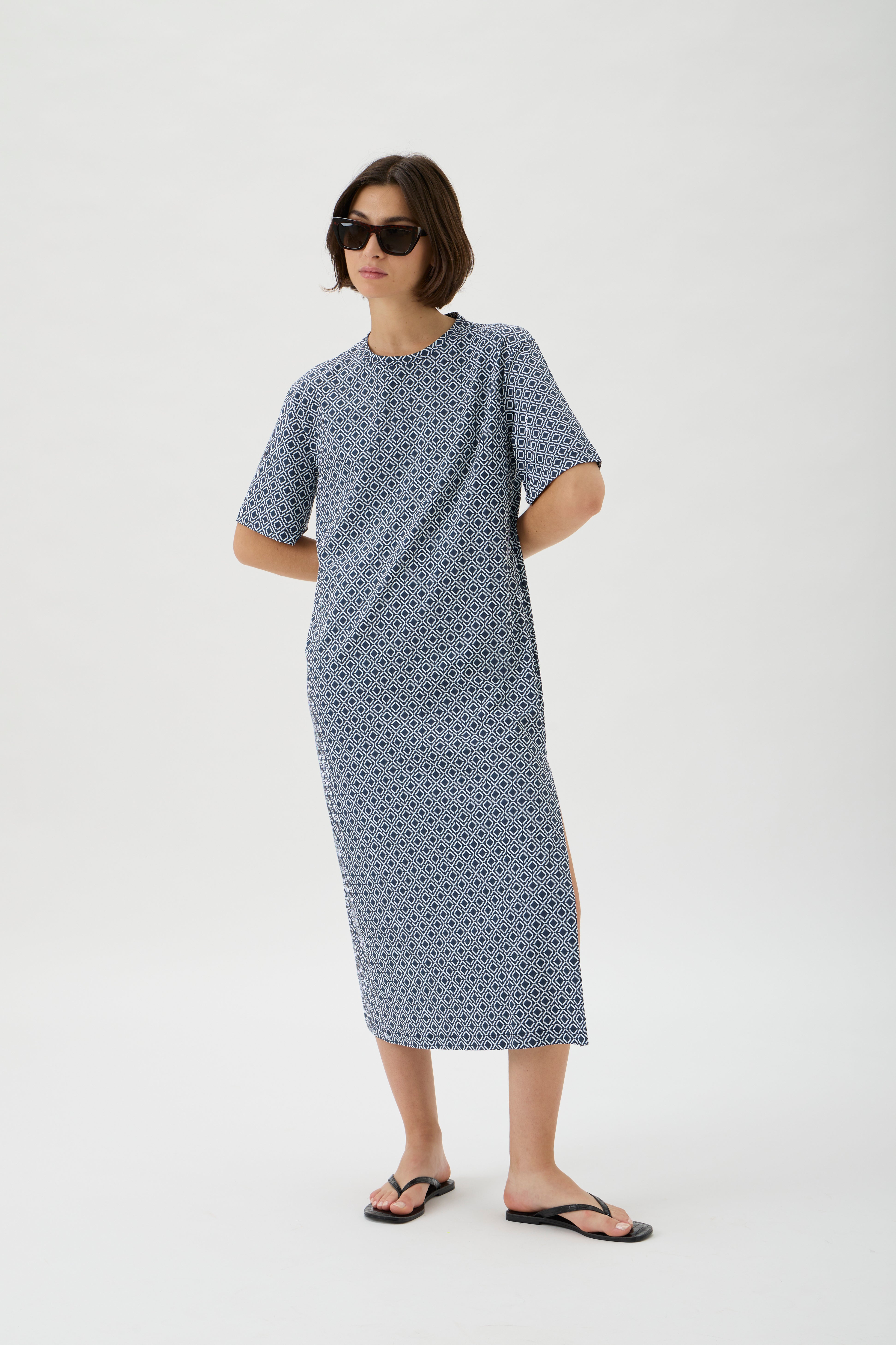 T-shirt Dress – Nair 9516 Print Blue Crew