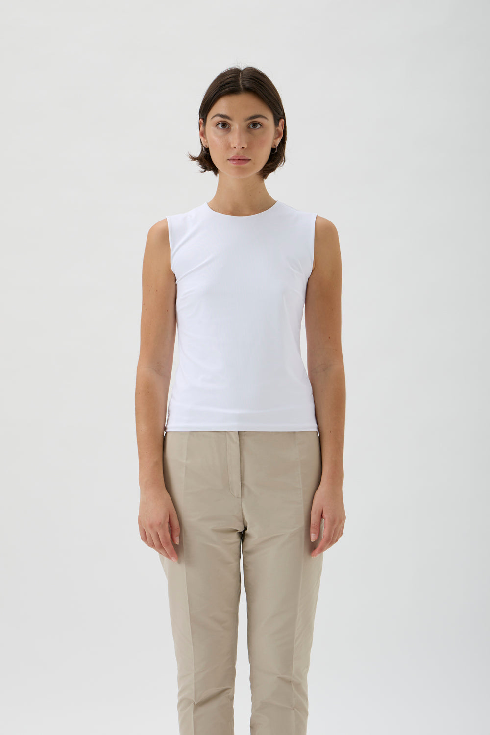 Sleeveless Top in Double-Layer Nilo Jersey – Nilo 1182 Cream