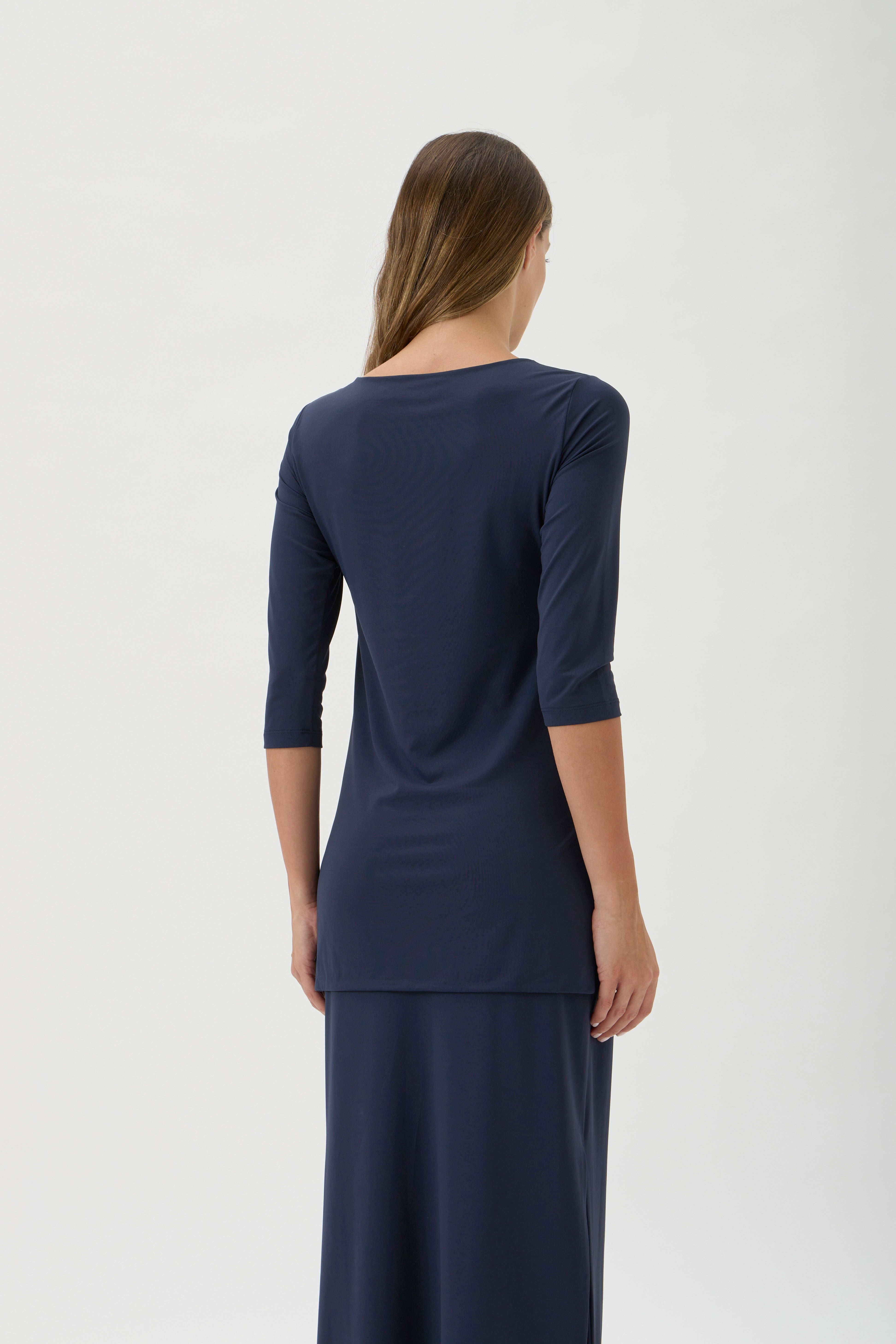 Draped Blouse Long Sleeves – Nilo 1195 Blue Crew