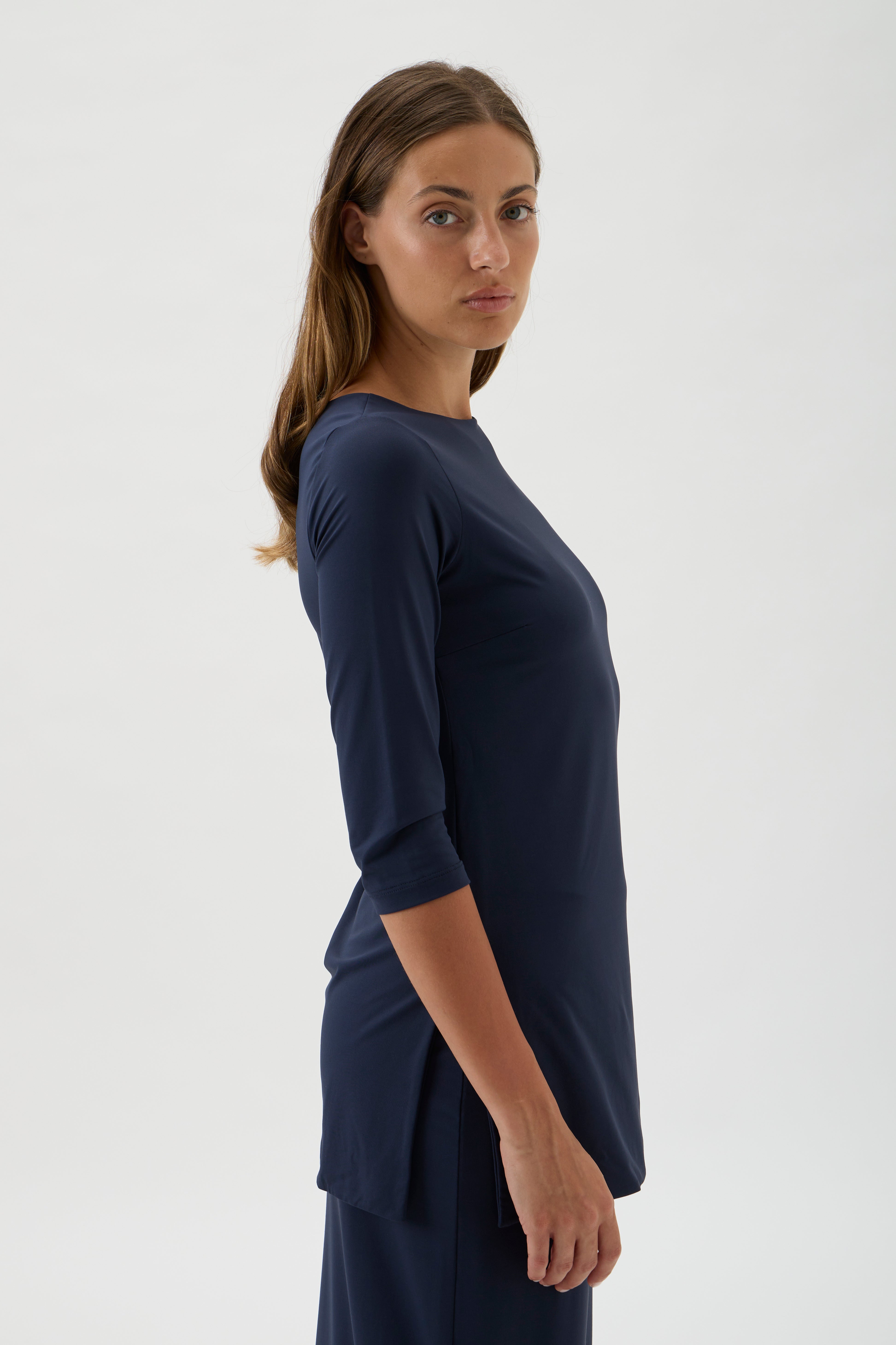Draped Blouse Long Sleeves – Nilo 1195 Blue Crew