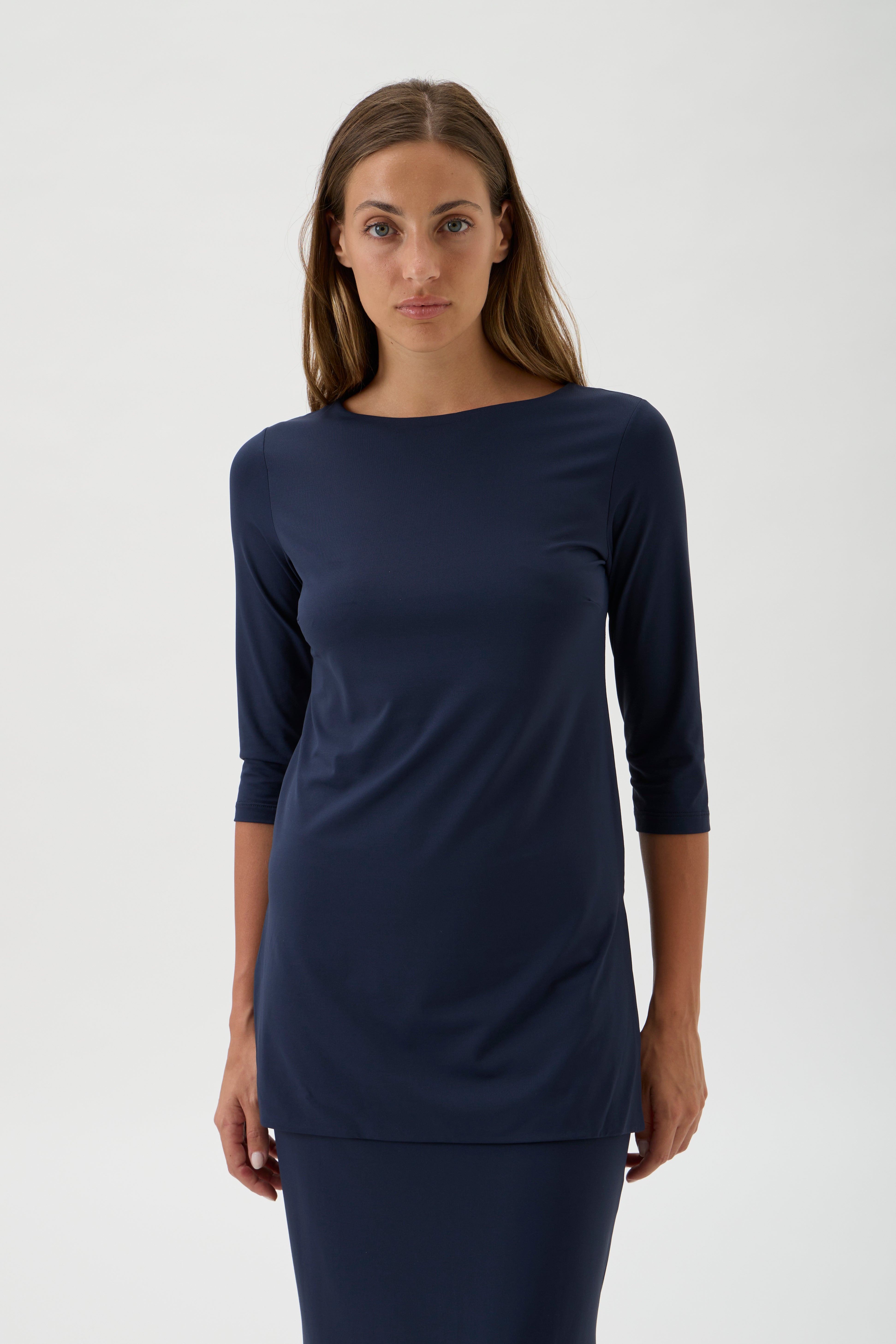 Draped Blouse Long Sleeves – Nilo 1195 Blue Crew