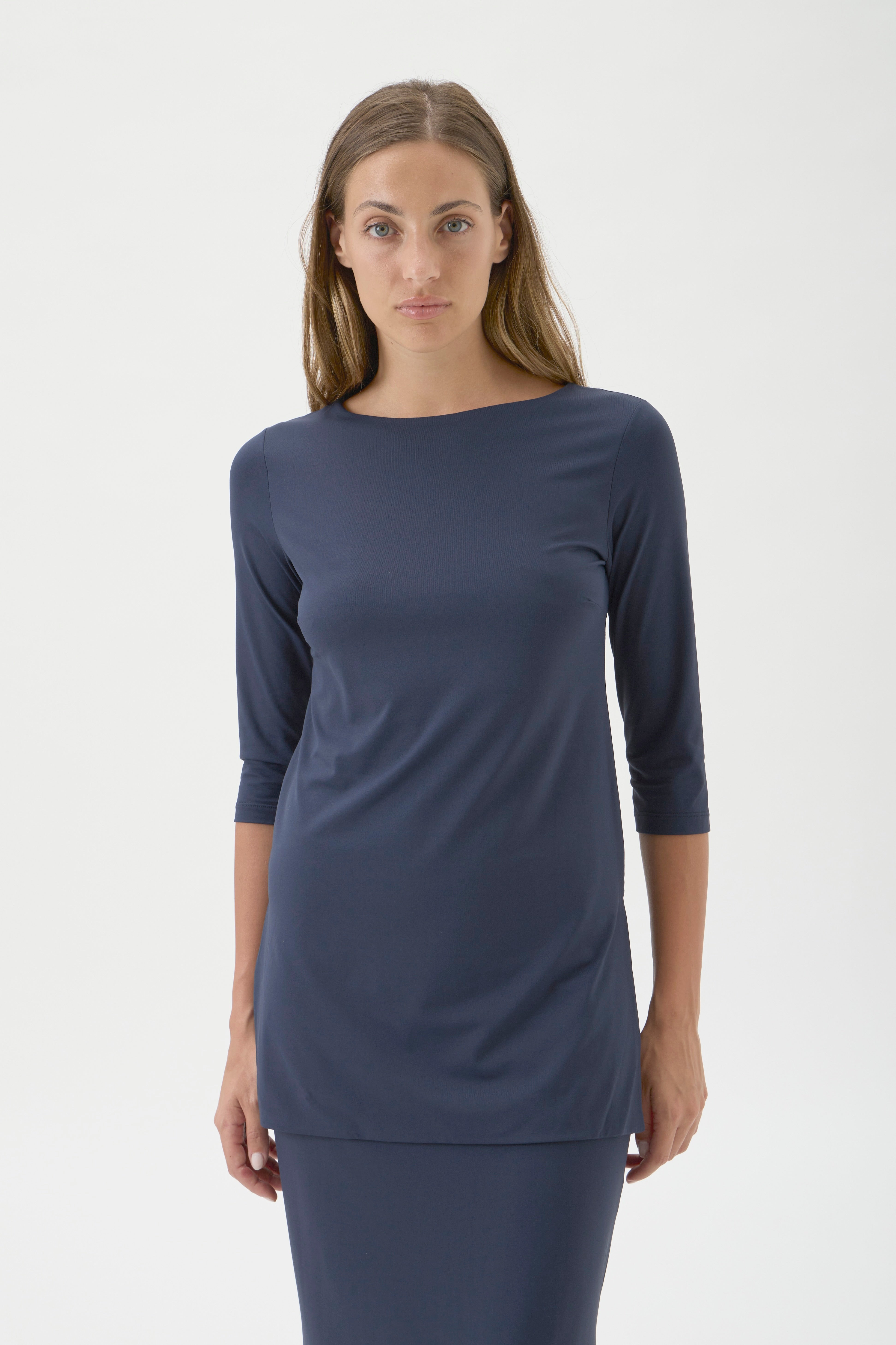 Draped Blouse Long Sleeves – Nilo 1195 Blue Crew
