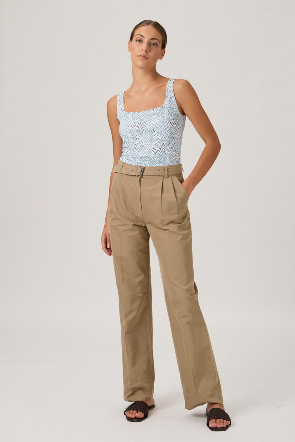 Tank top in double-layer luxury jersey (Nilo) - 149 Print Verde