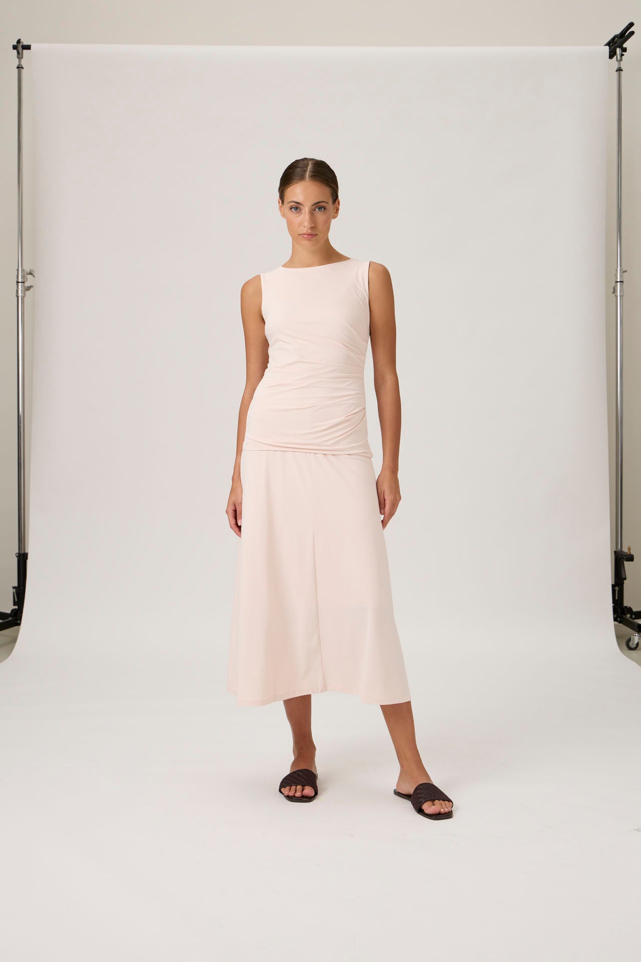 Mid-Length A-Line Skirt - Cipria