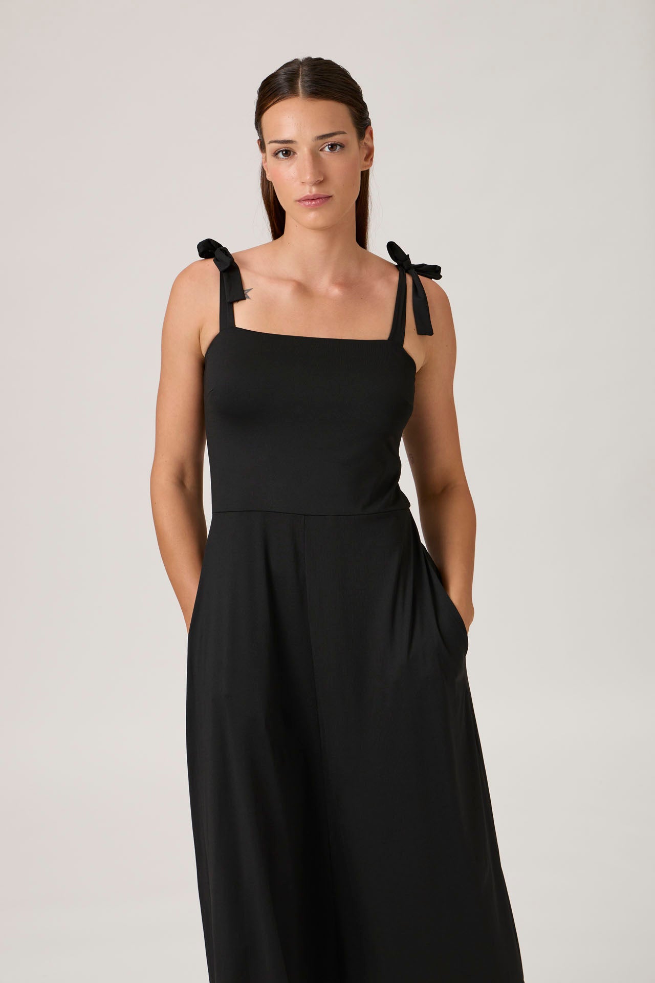 Tie-Strap Dress - Black