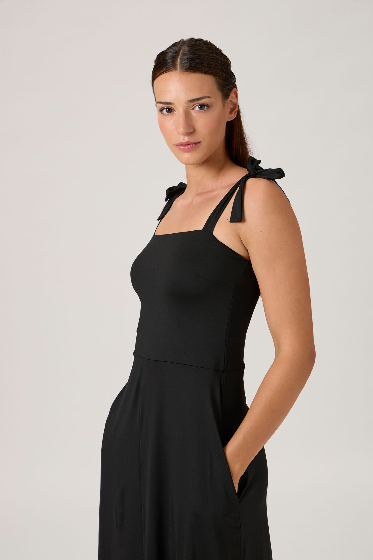 Tie-Strap Dress - Black