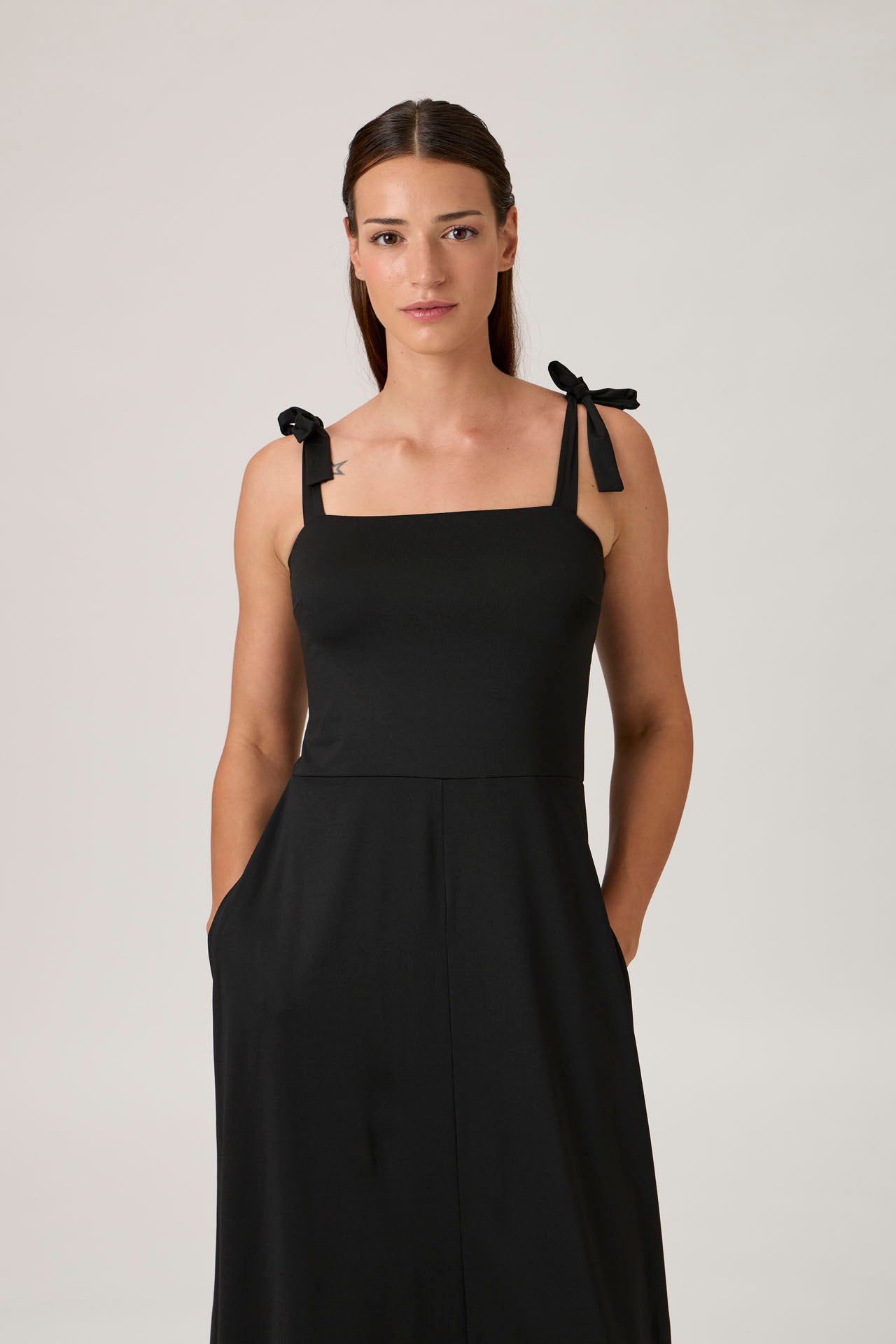 Tie-Strap Dress - Black