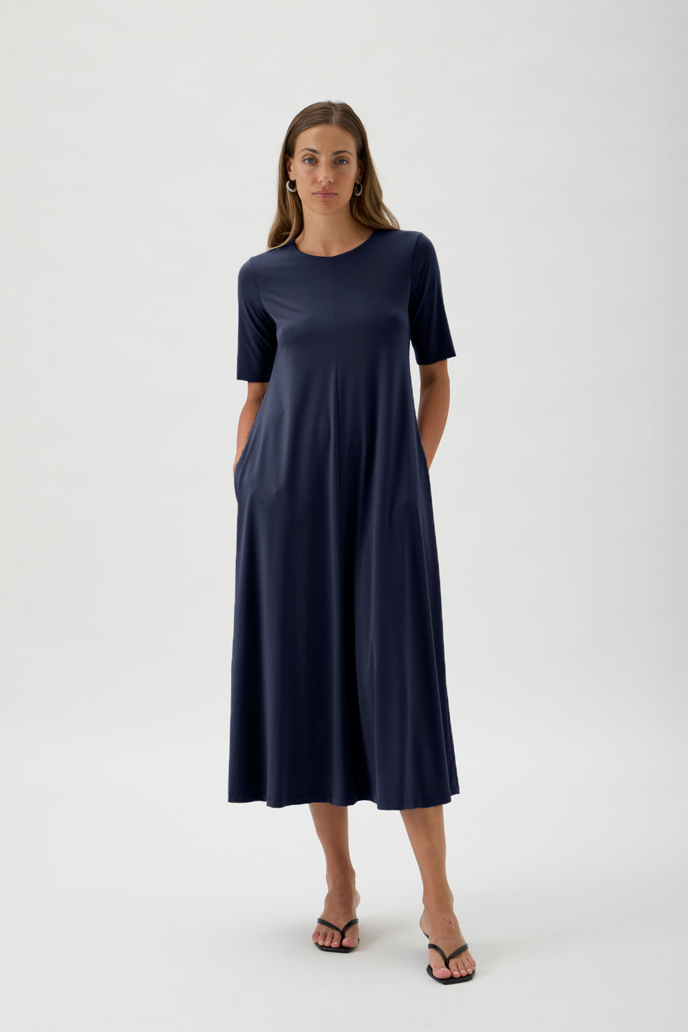 Long Flared Skirt Dress – Nilo 9512 BLUE CREW