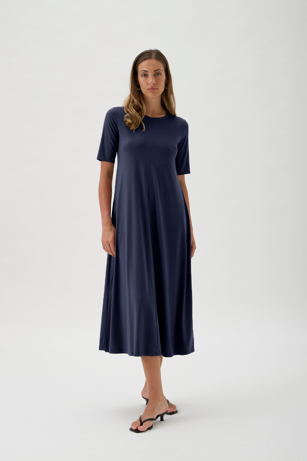 Long Flared Skirt Dress – Nilo 9512 BLUE CREW