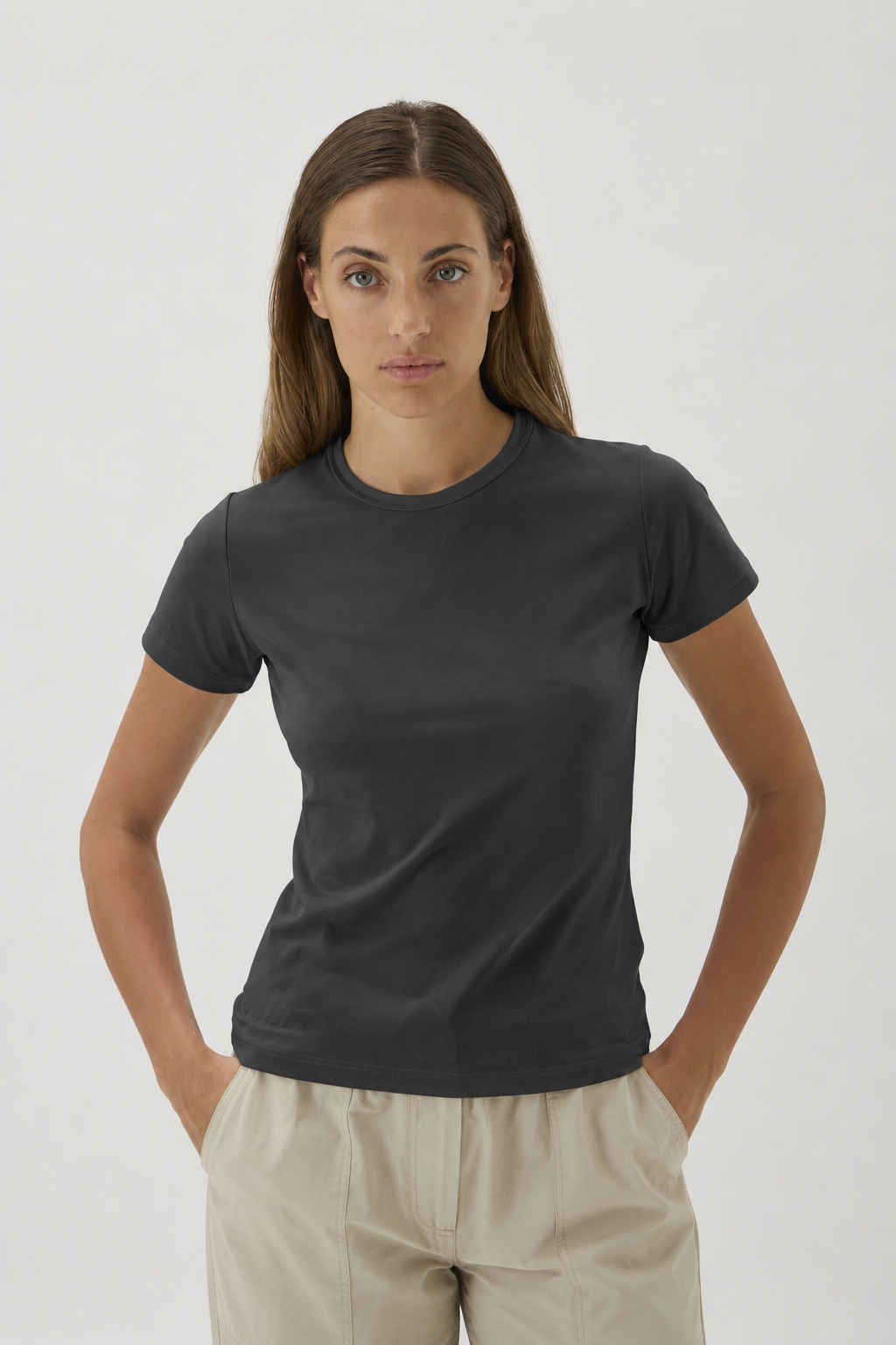 Short Sleeved Fitted T-shirt In Nilo - 1002 Black