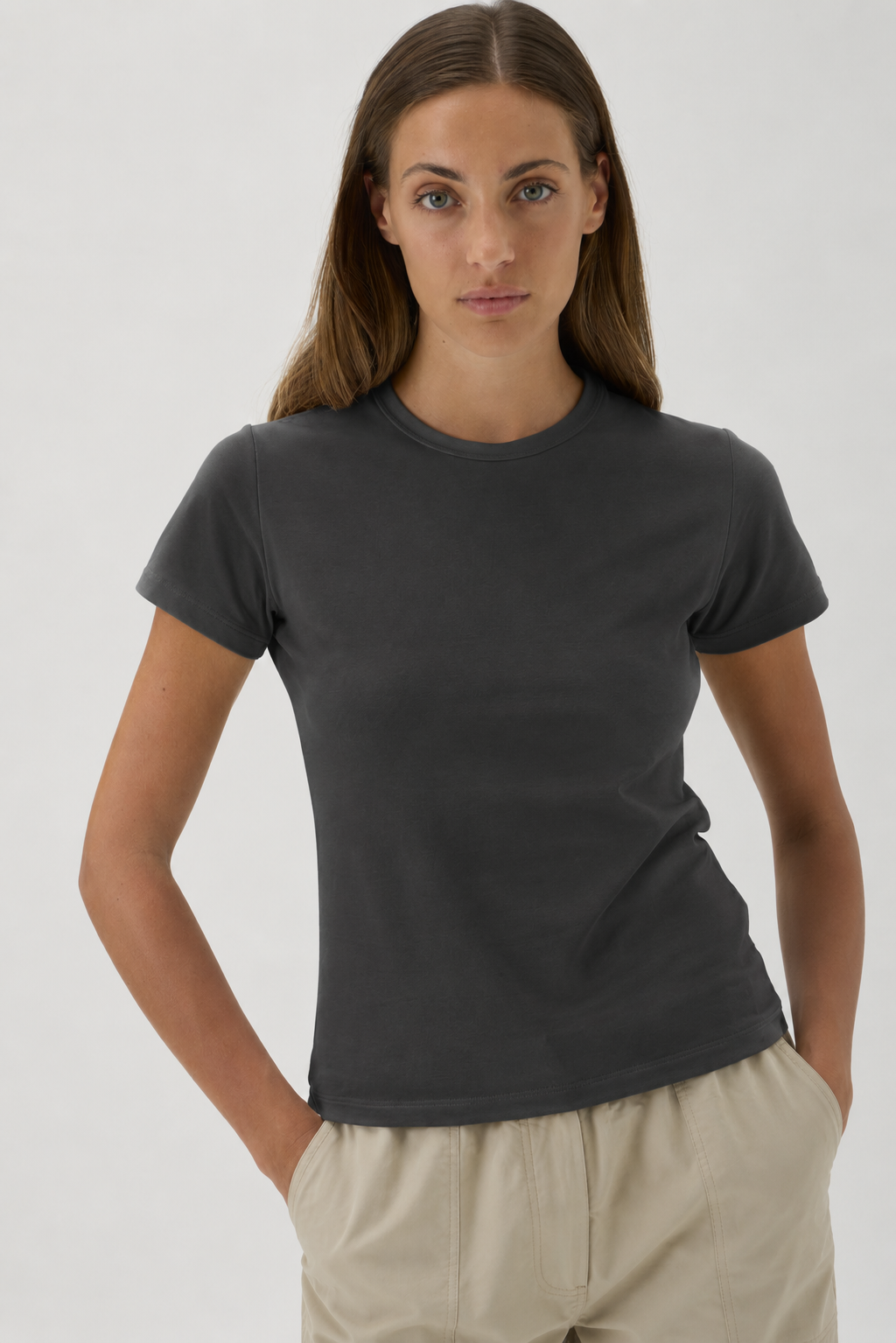 Short Sleeved Fitted T-shirt In Nilo - 1002 Black