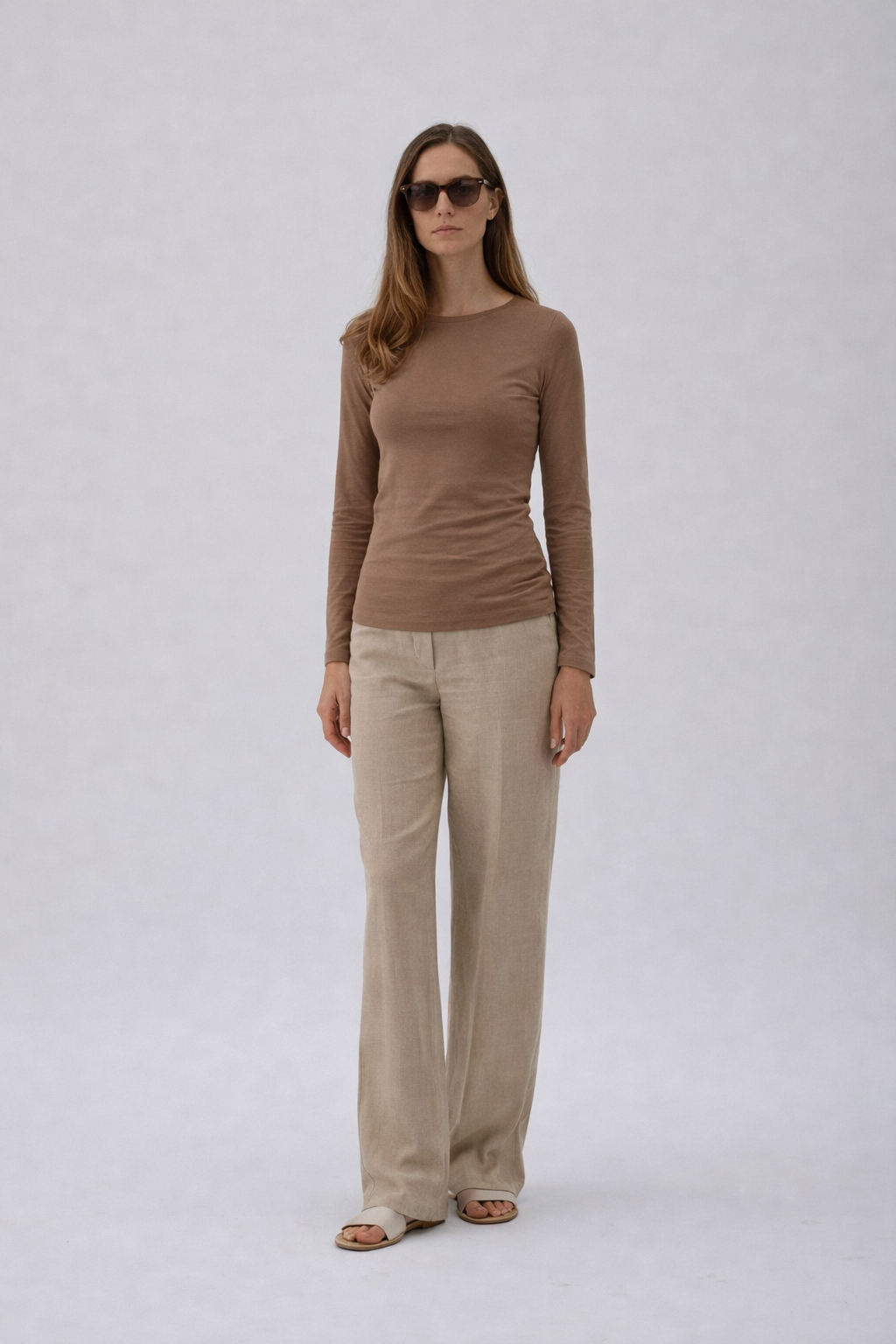 Draped Blouse Long Sleeves – Nilo 1195 Nocciola
