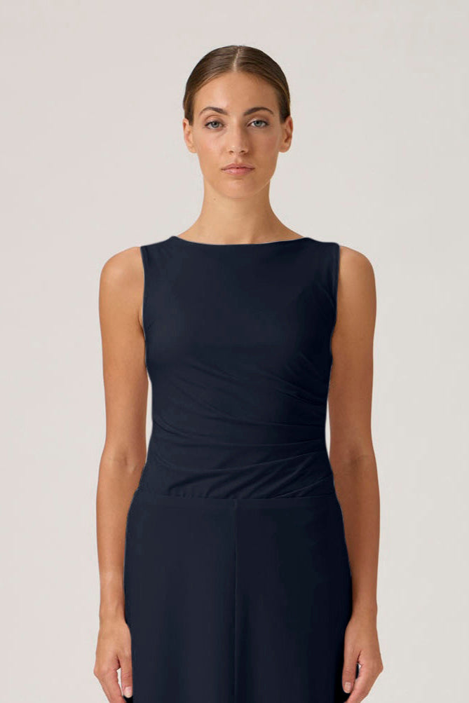 Ruched Sleeveless Top - Blue Crew