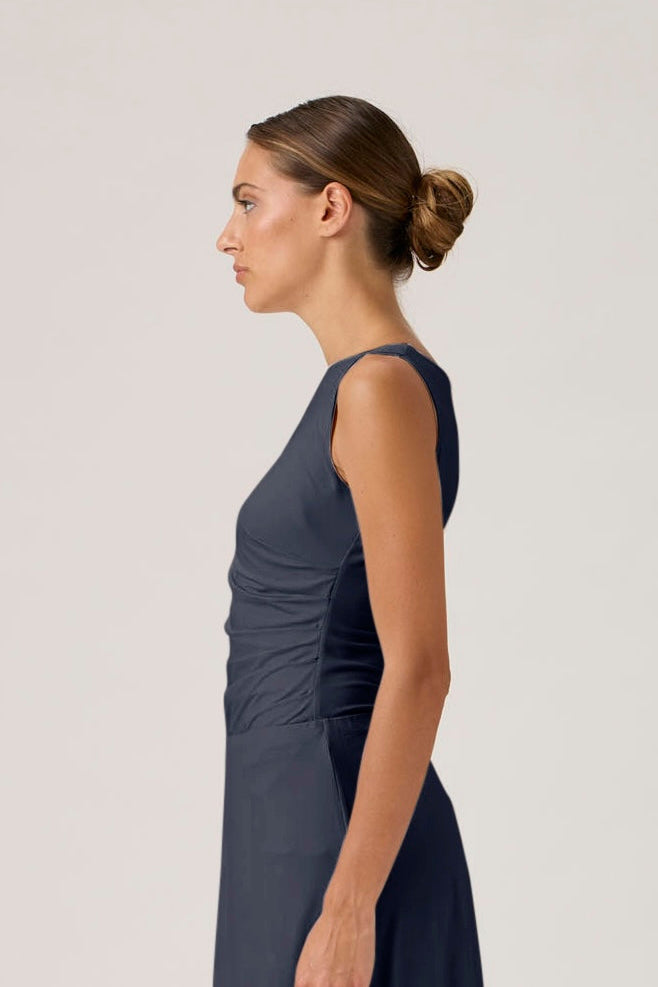 Ruched Sleeveless Top - Blue Crew