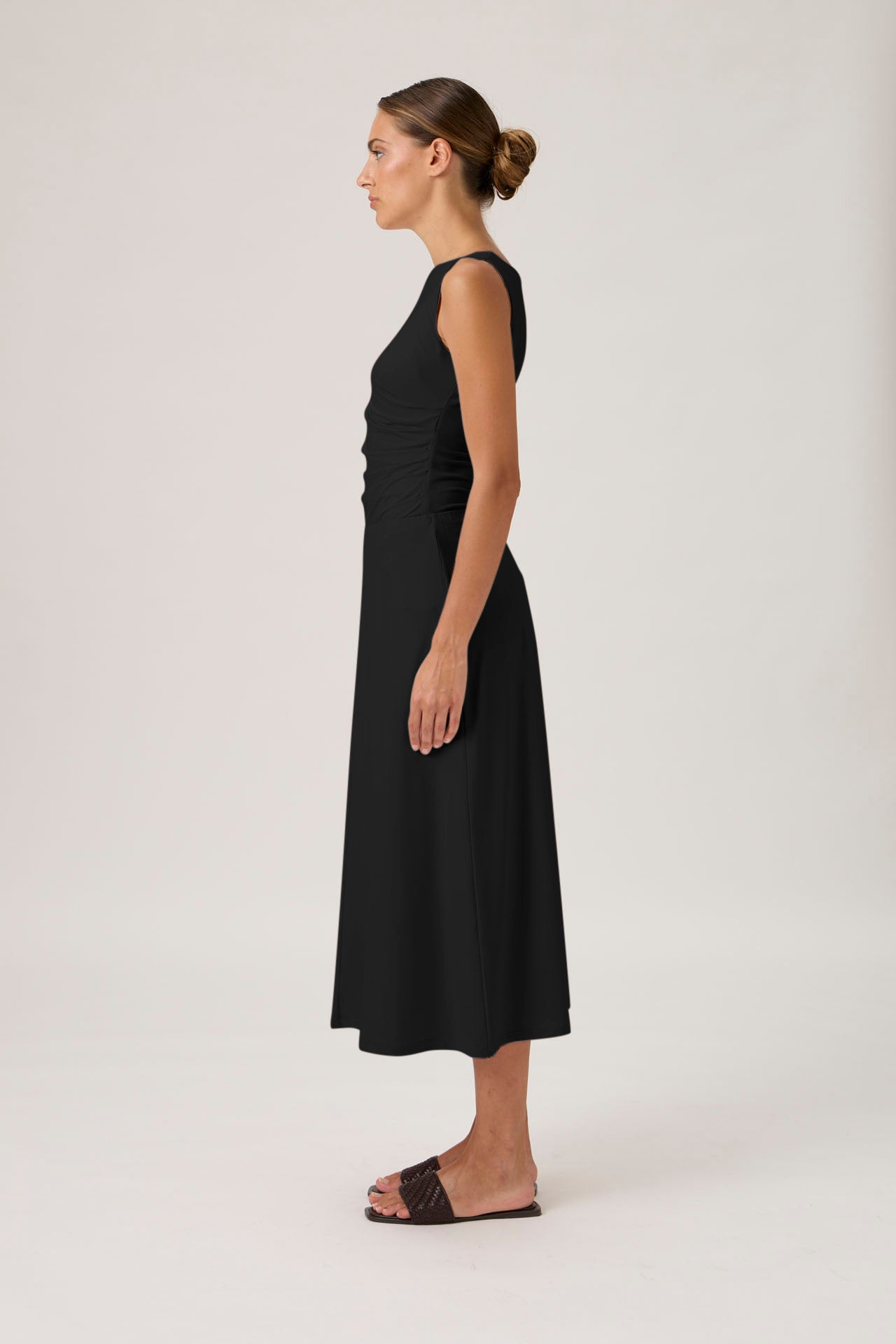 Mid-Length A-Line Skirt - Black