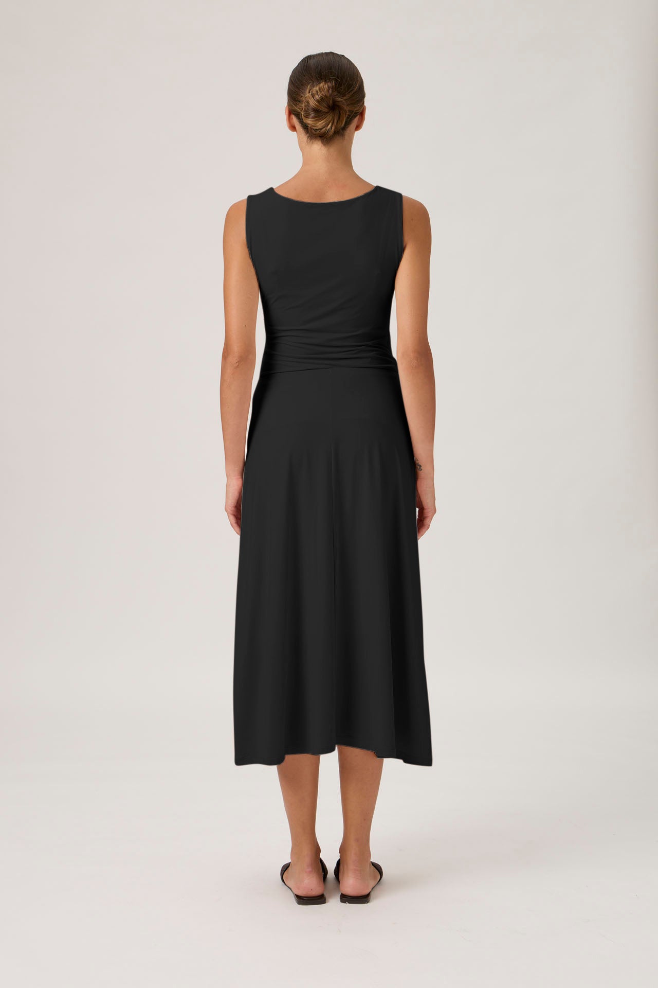 Mid-Length A-Line Skirt - Black