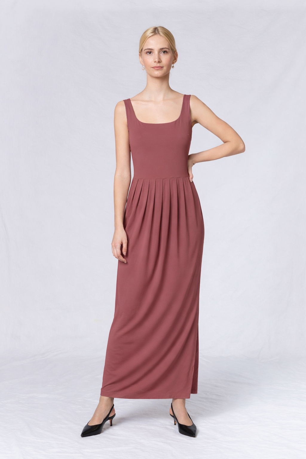 Pleated Tanktop Dress - 9114 Kiss-red