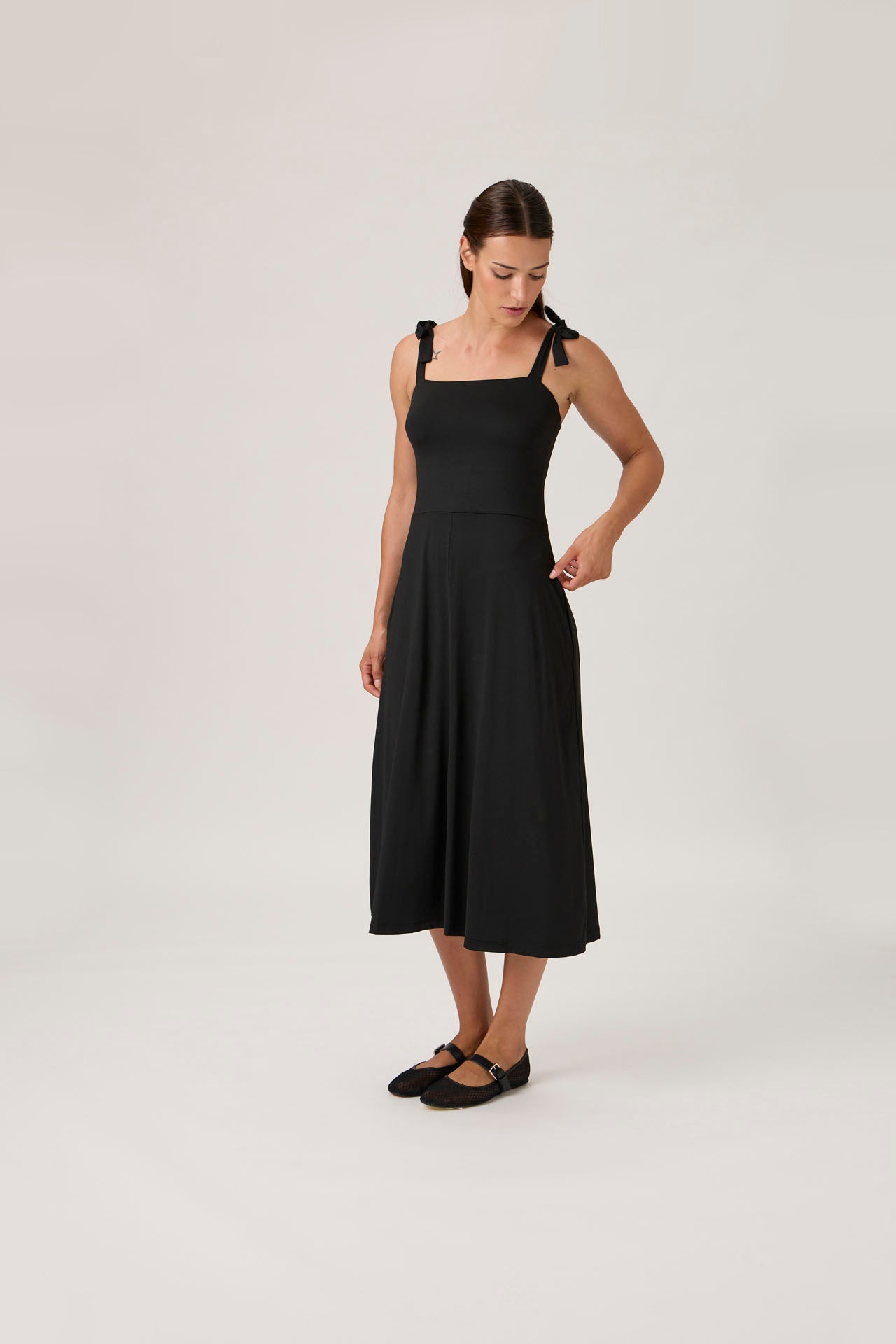 Tie-Strap Dress - Black