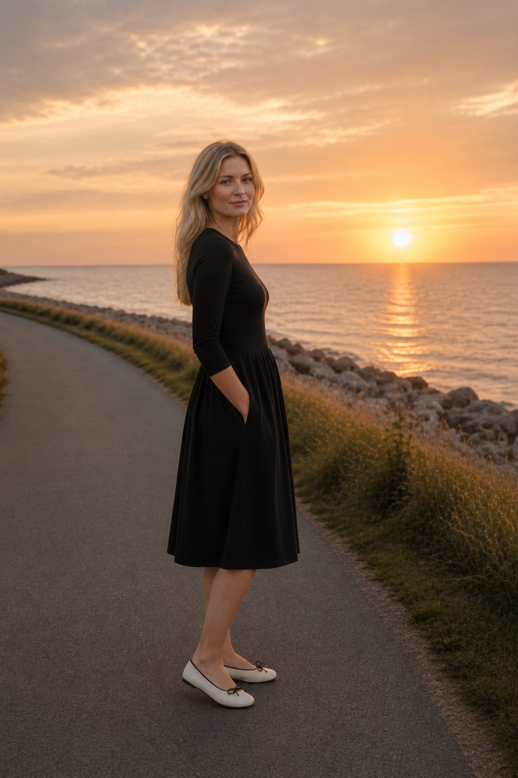 T-shirt Dress with Pleated Skirt – Nilo 9515 Black