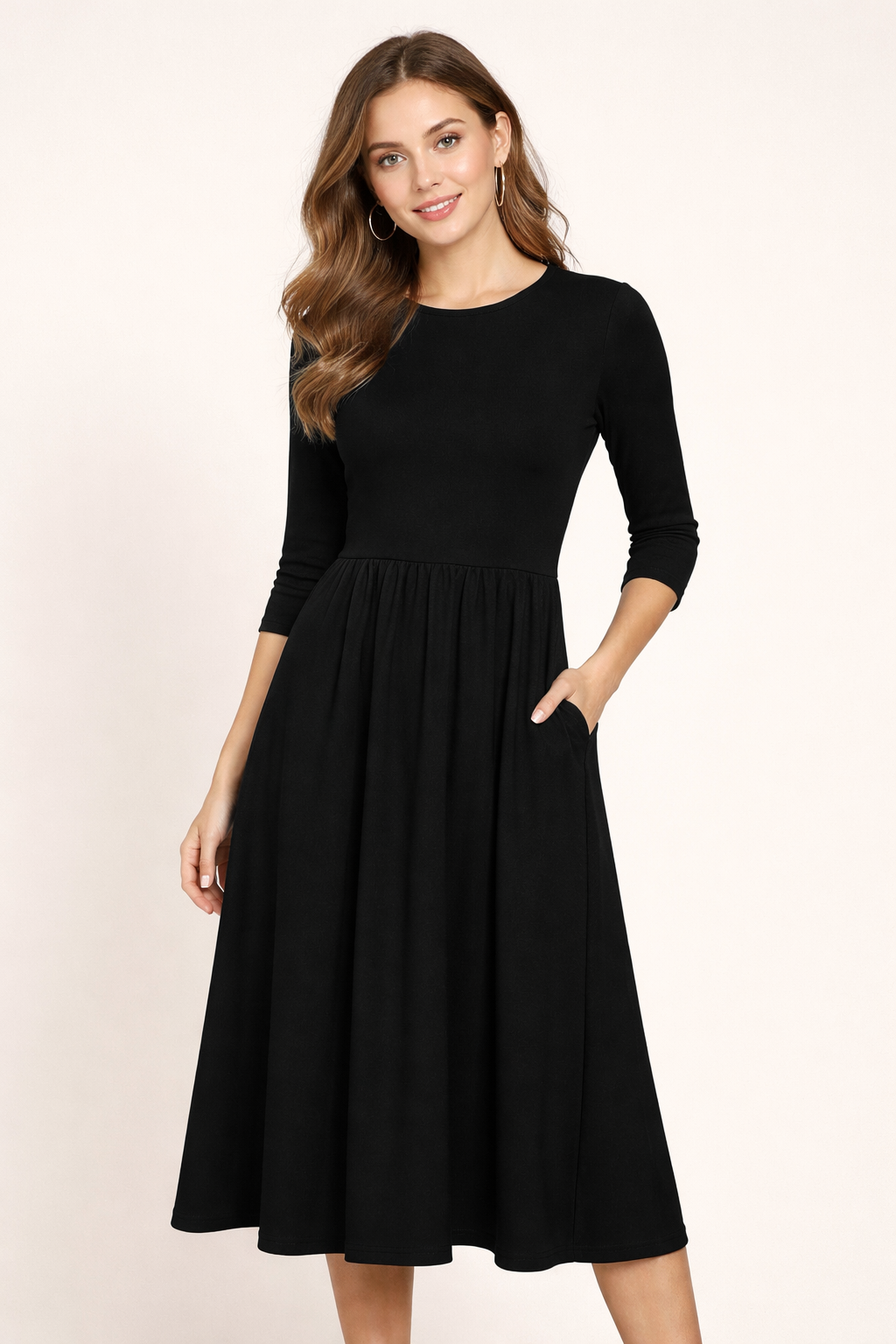 T-shirt Dress with Pleated Skirt – Nilo 9515 BLACK