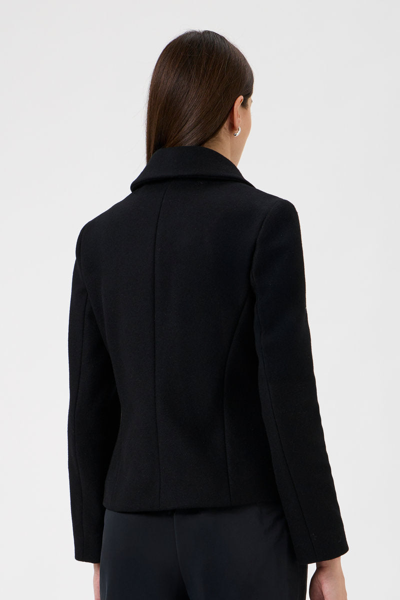 Short Double-Breasted Jacket - 5017-A Black