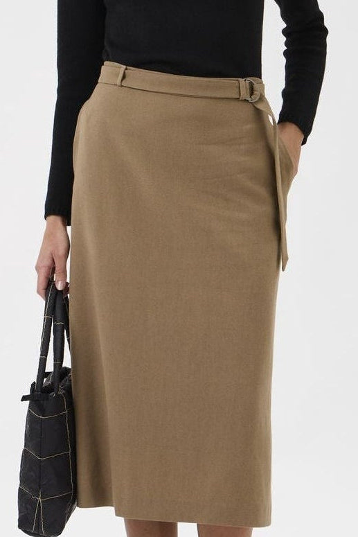 Wool Midi Skirt – 3350 camello