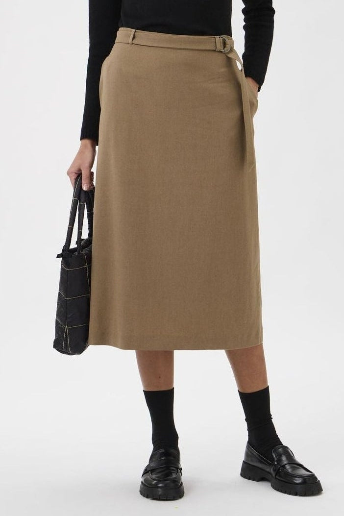Wool Midi Skirt – 3350 camello