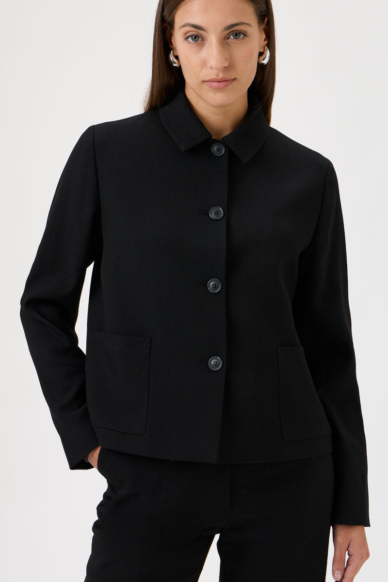 Short Cotton Stretch Jacket – Papabile - 5038 Black