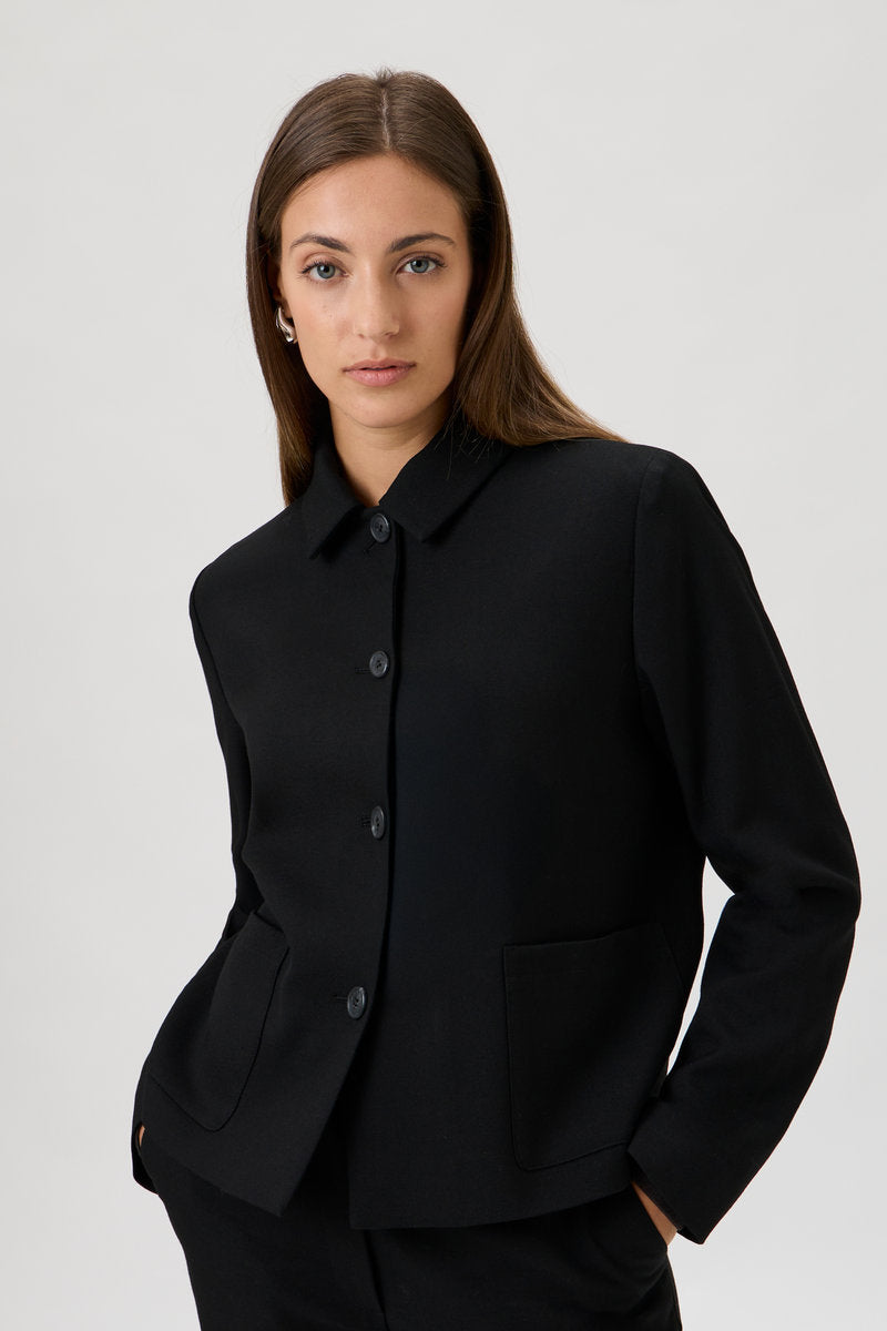 Short Cotton Stretch Jacket – Papabile - 5038 Black