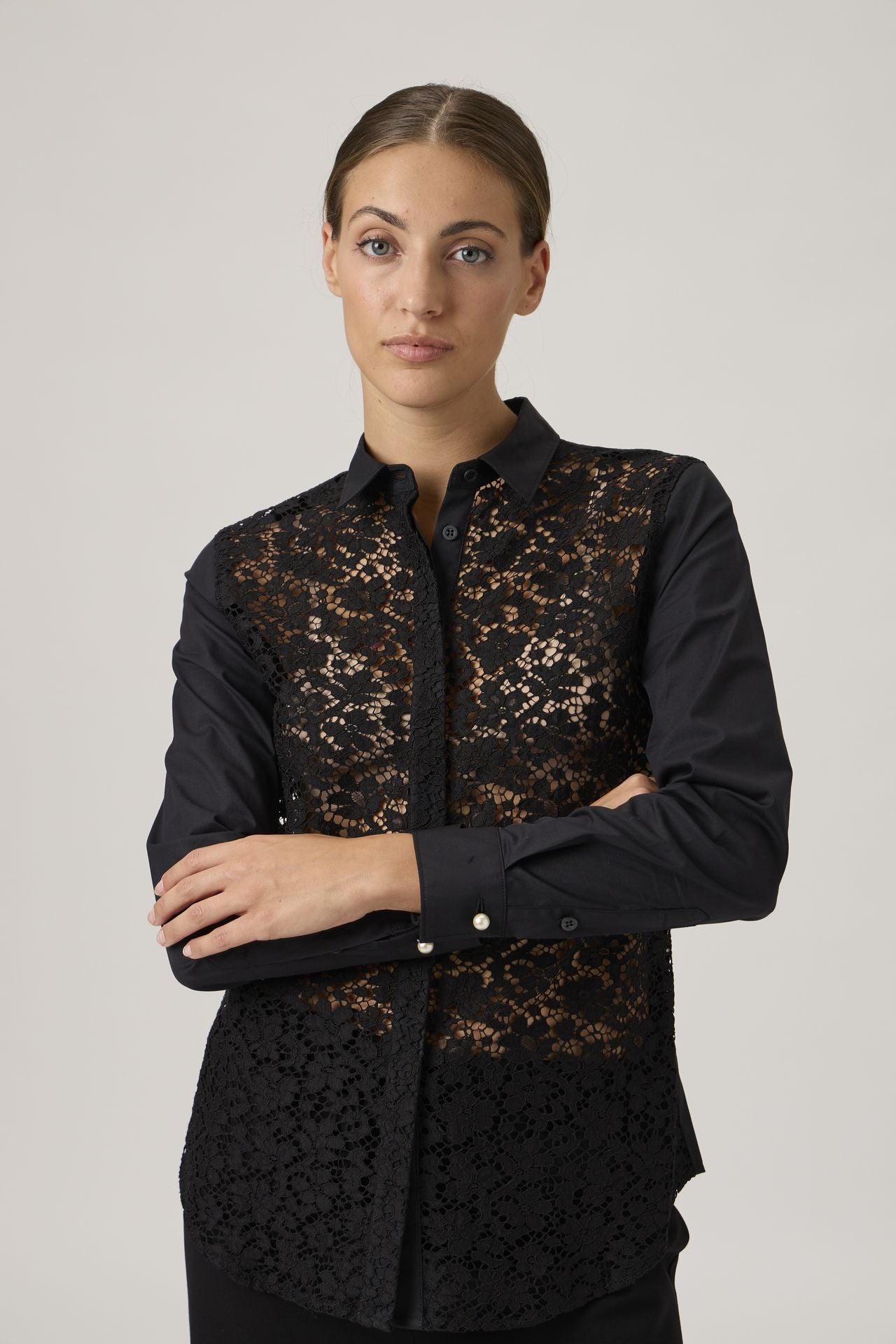 Classic shirt in jacquard - Black