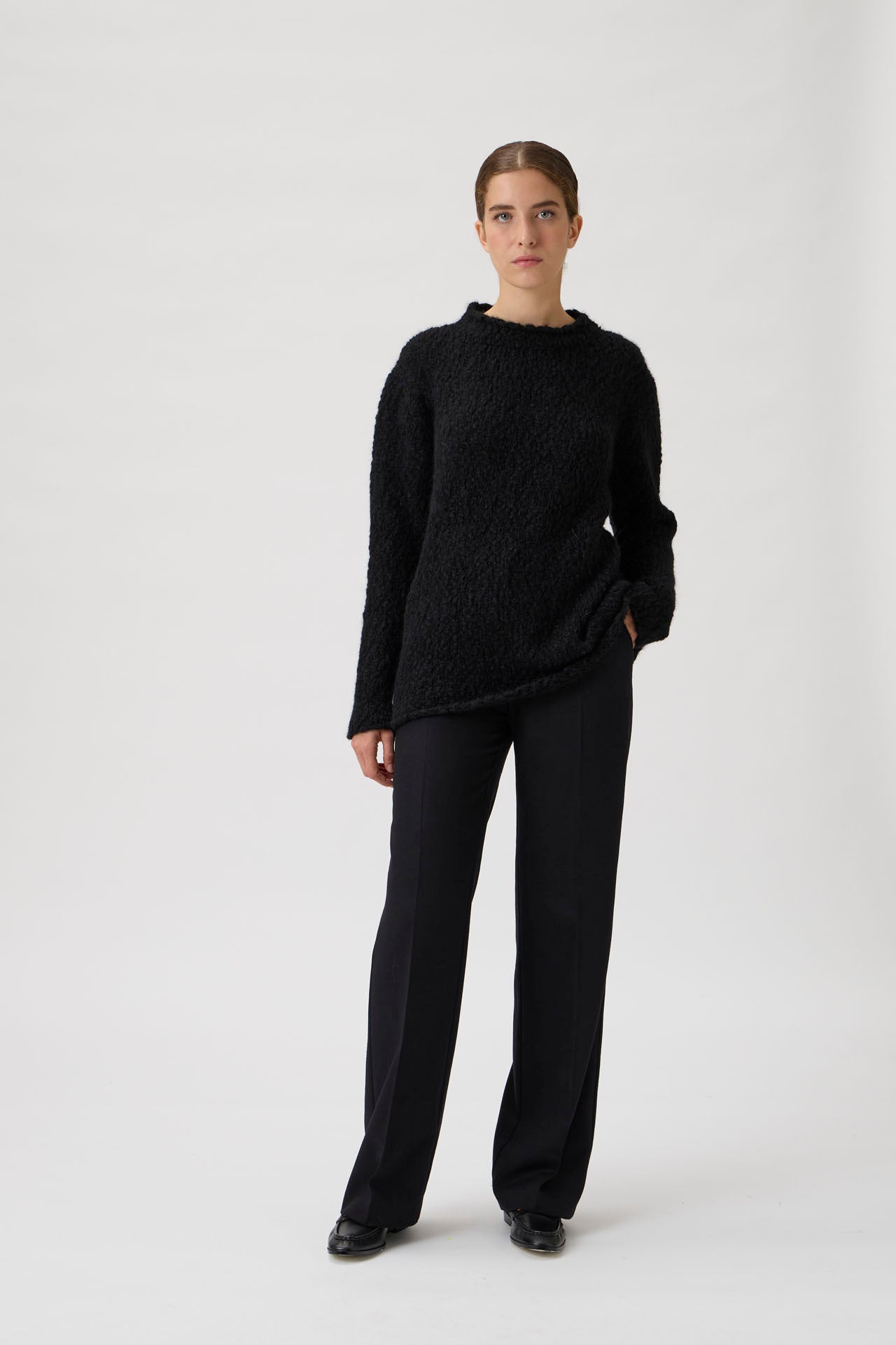 Oversize alpaca sweater - Black